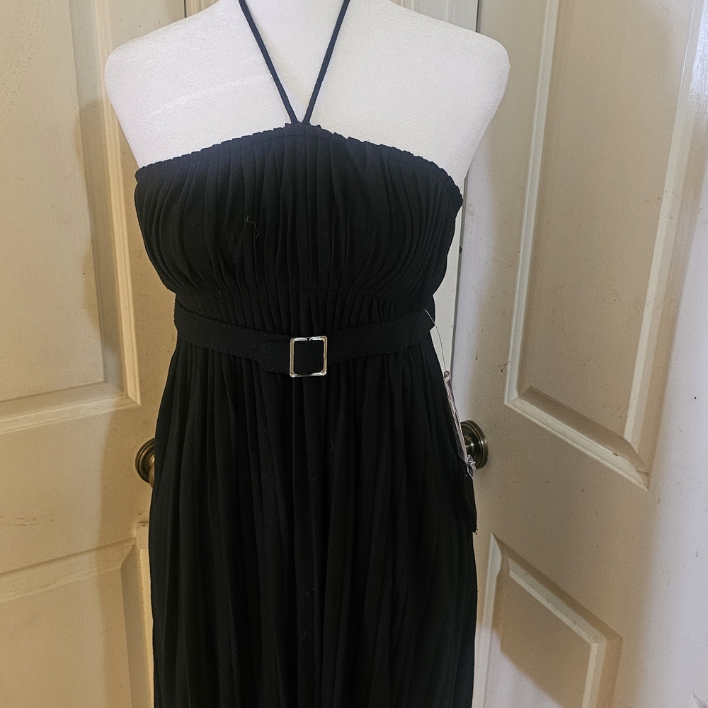 Jack by BB Dakota Black Ruched Halter Sundress